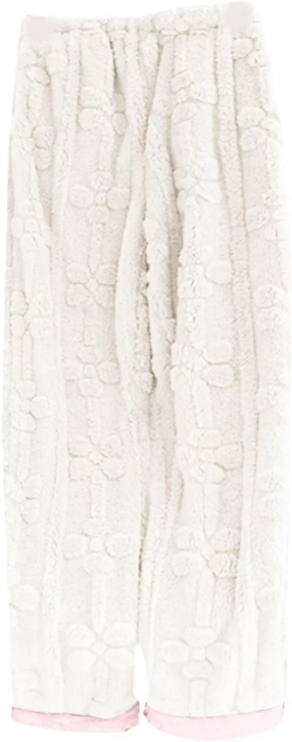 Sunward Cashmere Soft Winter Pajama Pants for Women Thermal Fuzzy Fluffy Coral Pajama Bottoms Fleece Loose Comfy Pants