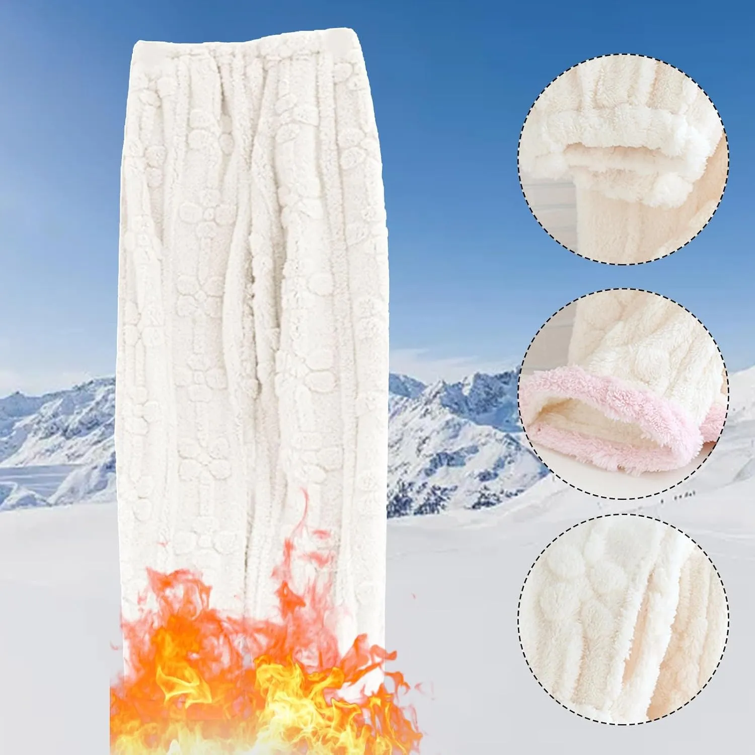 Sunward Cashmere Soft Winter Pajama Pants for Women Thermal Fuzzy Fluffy Coral Pajama Bottoms Fleece Loose Comfy Pants