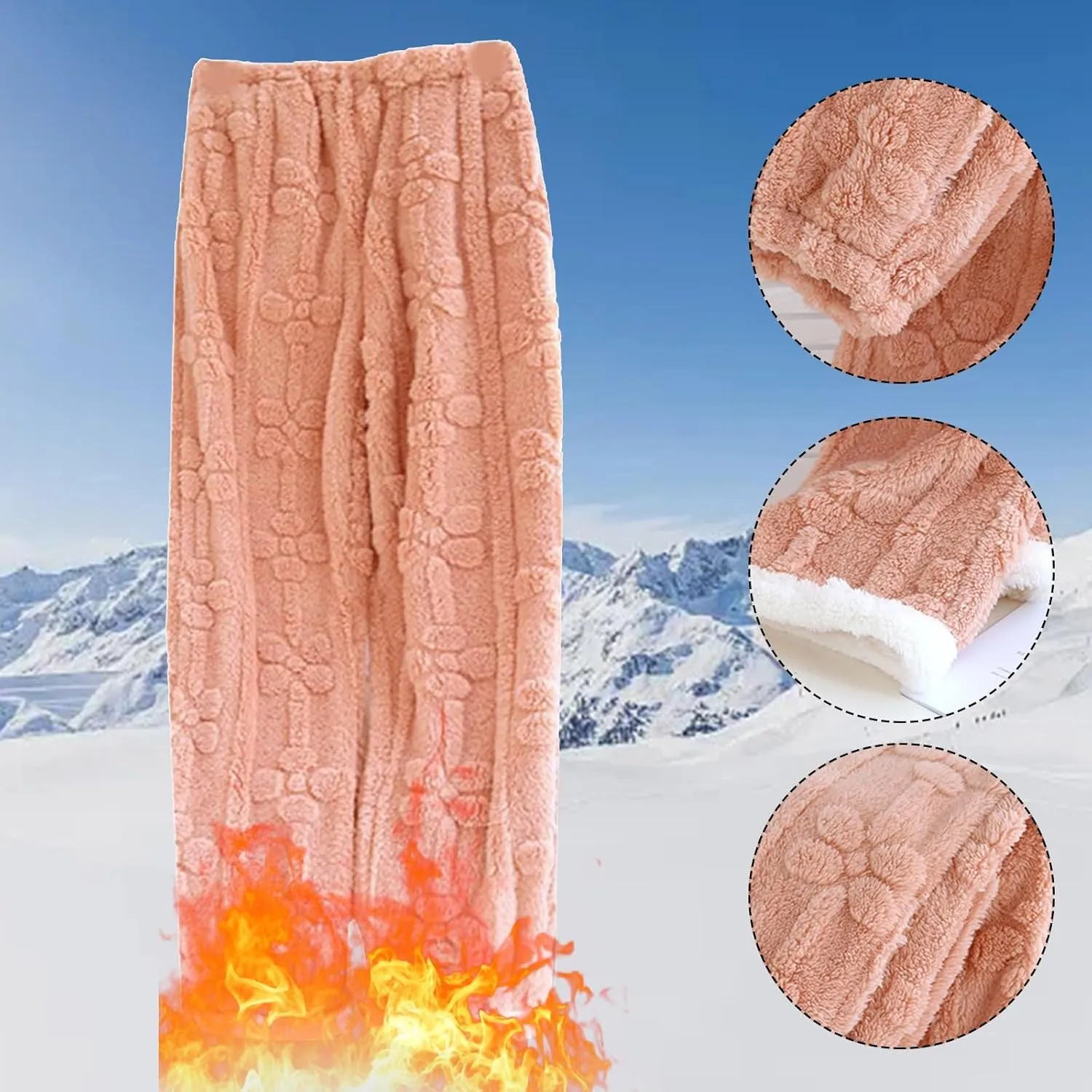 Sunward Cashmere Soft Winter Pajama Pants for Women Thermal Fuzzy Fluffy Coral Pajama Bottoms Fleece Loose Comfy Pants