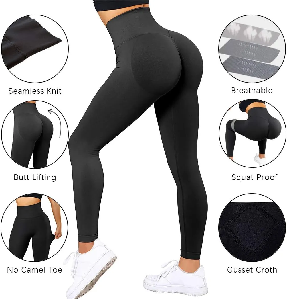 SUUKSESS Women Scrunch Butt Lifting Seamless Leggings Booty High Waisted Workout Yoga Pants