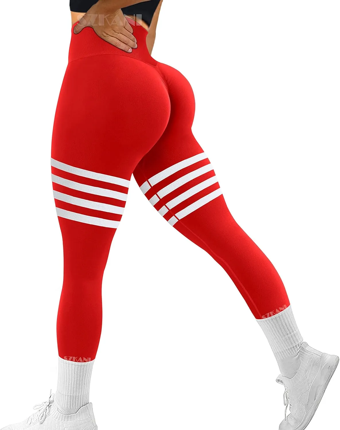 SZKANI Workout Leggings for Women Scrunch Butt Lifting Leggings Booty High Waist Yoga Pants Seamless Gym Tights