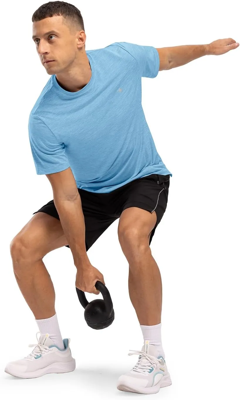 TBMPOY Men's Workout Dry Fit T-Shirt Quick Dry UPF 50  Athletic Shirt Moisture Wicking Lightweight Top Running Activewear