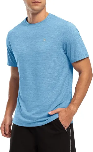 TBMPOY Men's Workout Dry Fit T-Shirt Quick Dry UPF 50  Athletic Shirt Moisture Wicking Lightweight Top Running Activewear