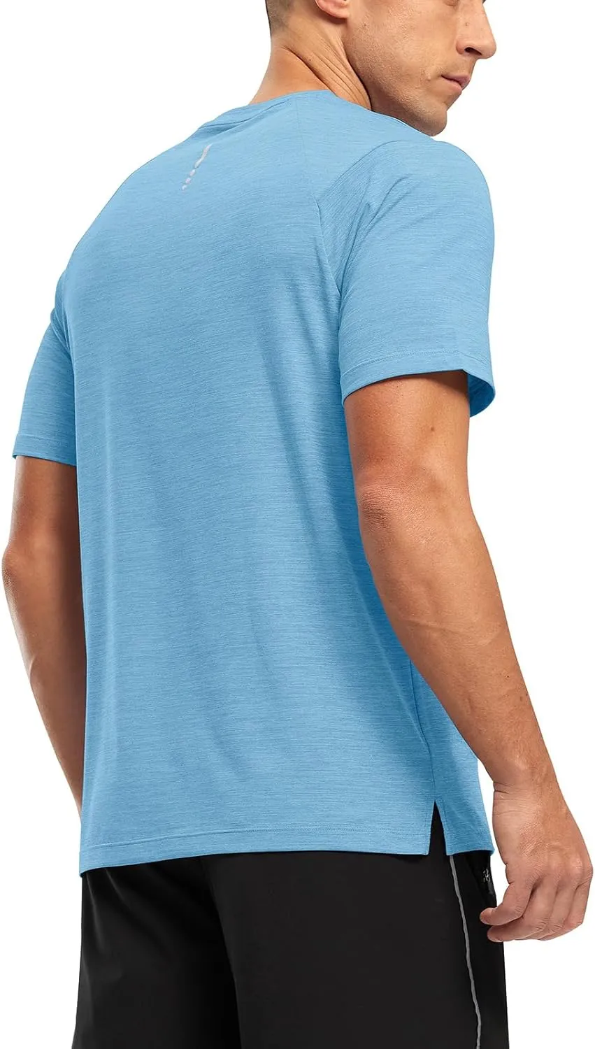 TBMPOY Men's Workout Dry Fit T-Shirt Quick Dry UPF 50  Athletic Shirt Moisture Wicking Lightweight Top Running Activewear