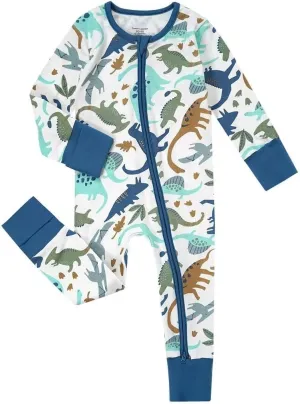 Teach Leanbh Unisex Baby Footless Pajamas with Mittens and Feet Cuffs Cotton 2 Way Zipper Long Sleeve Romper Sleep and Play
