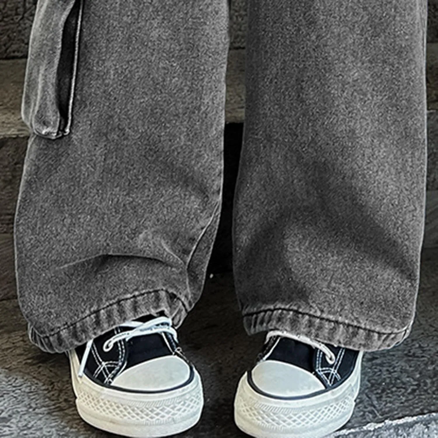 Teens Girls Streetwear Jeans Wide Leg Pants Baggy Jeans Elastic High Waist Denim Cargo Pants Y2K Clothes Casual Overalls
