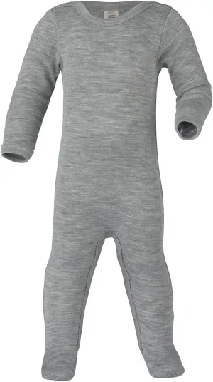 Thermal Footed Romper: Organic Wool Silk Footie with Long Sleeves for Baby Boys or Girls