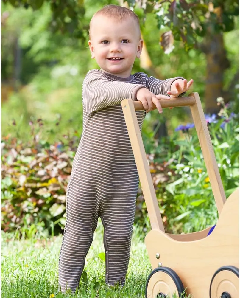 Thermal Footed Romper: Organic Wool Silk Footie with Long Sleeves for Baby Boys or Girls