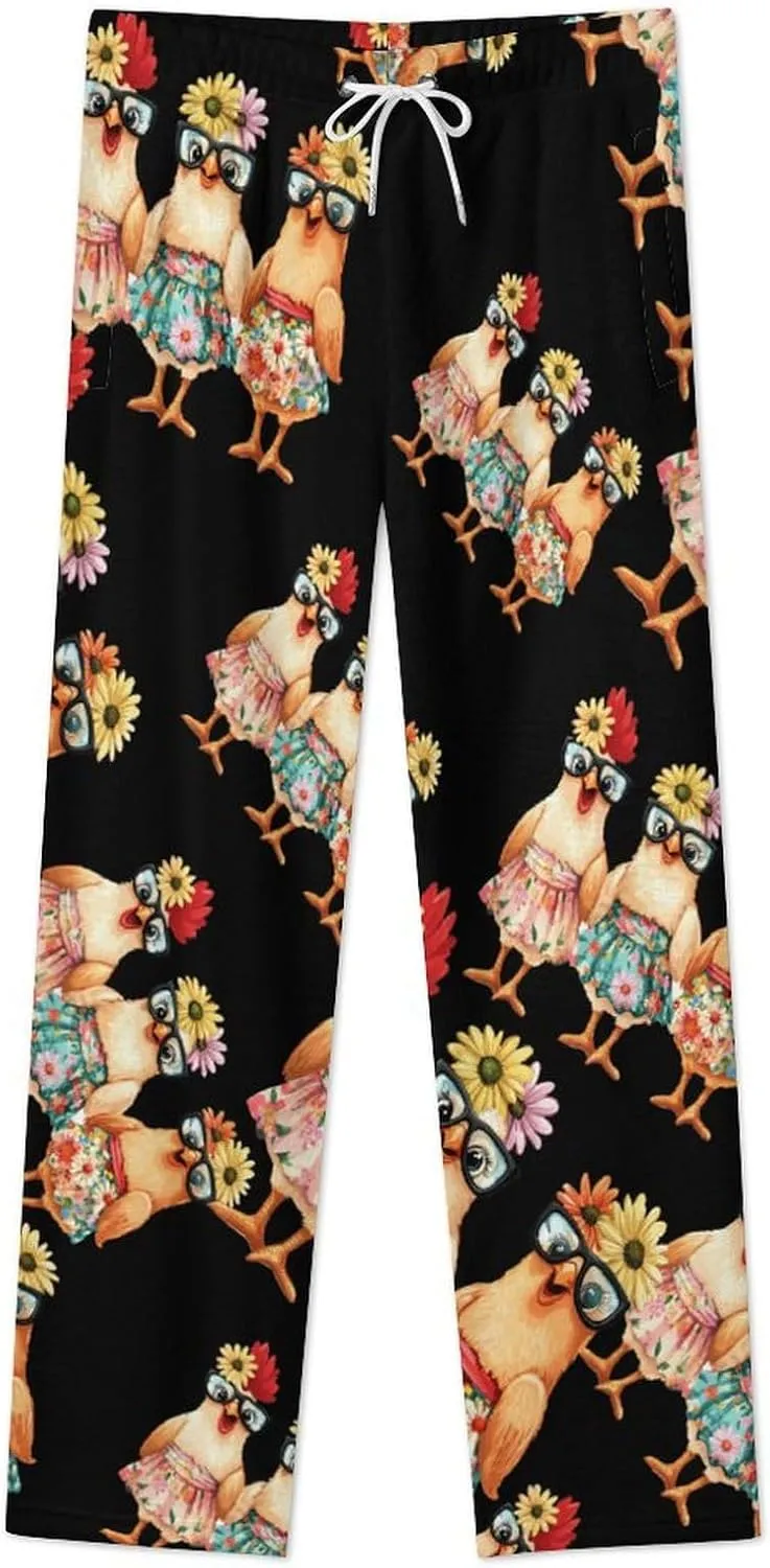Three French Hens Women's Pajama Pants Fleece Warm Pj Bottoms Sleepwear Lounge Pants Loungewear