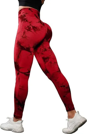 Tie Dye Seamless Leggings for Women High Waist Yoga Pants - Exercise Pants for Running Cycling Yoga Workout
