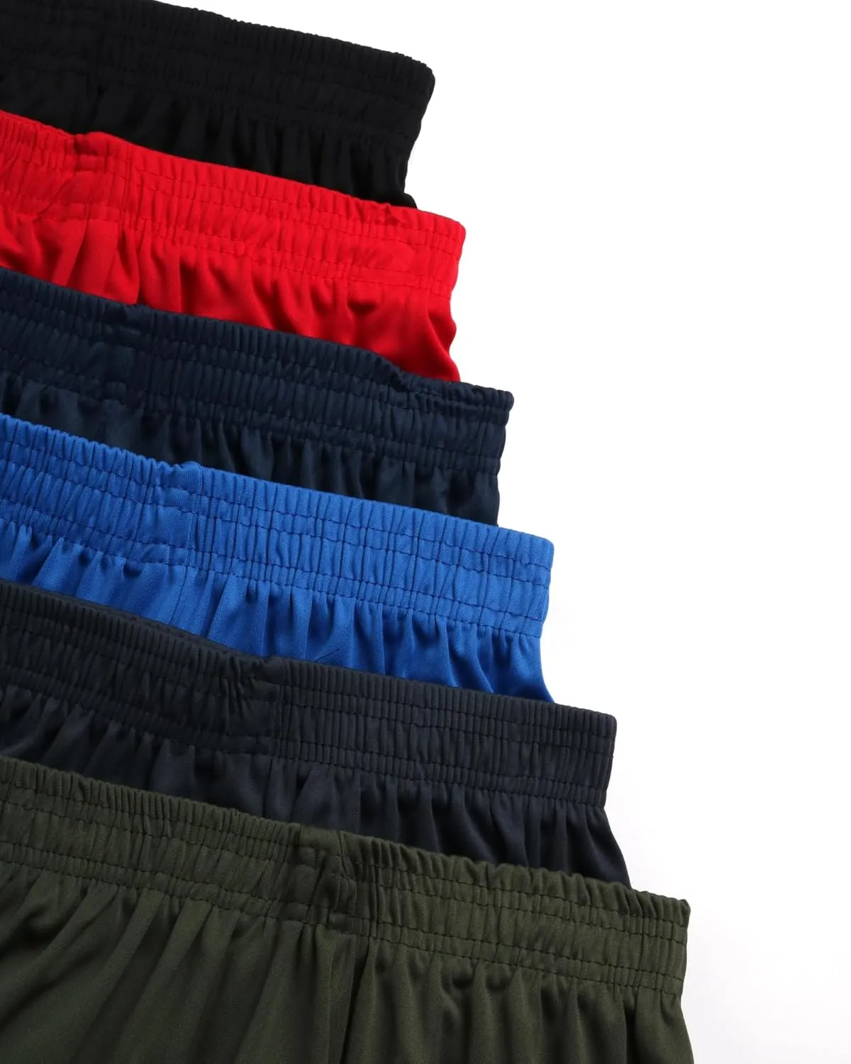 TKO Boys' 6-Pack Active Performance Mesh Basketball Shorts - Quick Dry Boys Athletic Shorts (8-16)