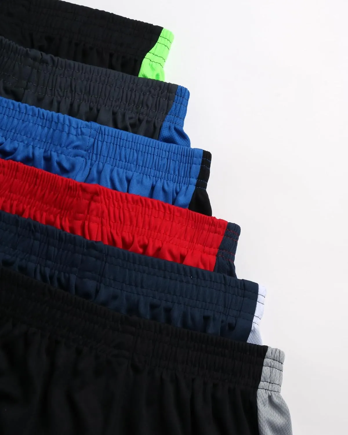TKO Boys' 6-Pack Active Performance Mesh Basketball Shorts - Quick Dry Boys Athletic Shorts (8-16)