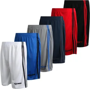 TKO Boys' 6-Pack Active Performance Mesh Basketball Shorts - Quick Dry Boys Athletic Shorts (8-16)