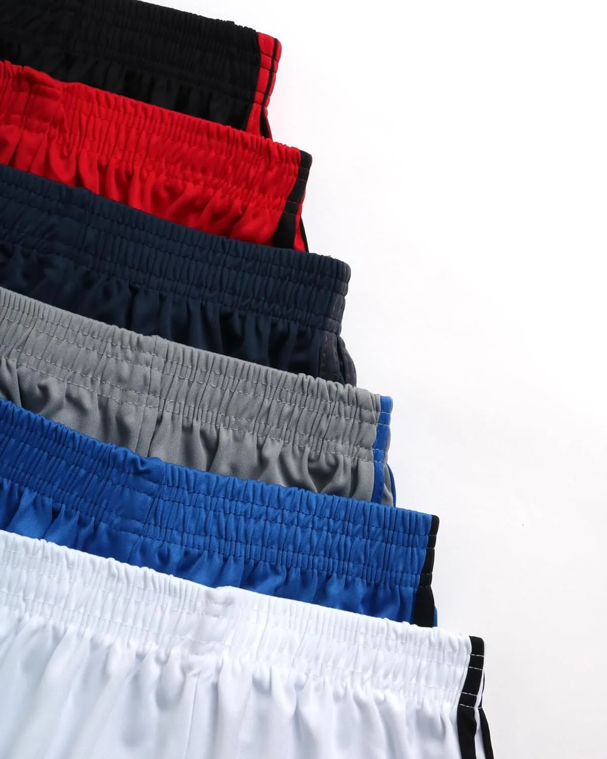 TKO Boys' 6-Pack Active Performance Mesh Basketball Shorts - Quick Dry Boys Athletic Shorts (8-16)