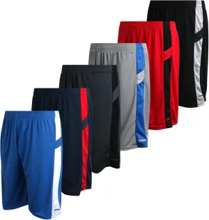 TKO Boys' 6-Pack Active Performance Mesh Basketball Shorts - Quick Dry Boys Athletic Shorts (8-16)