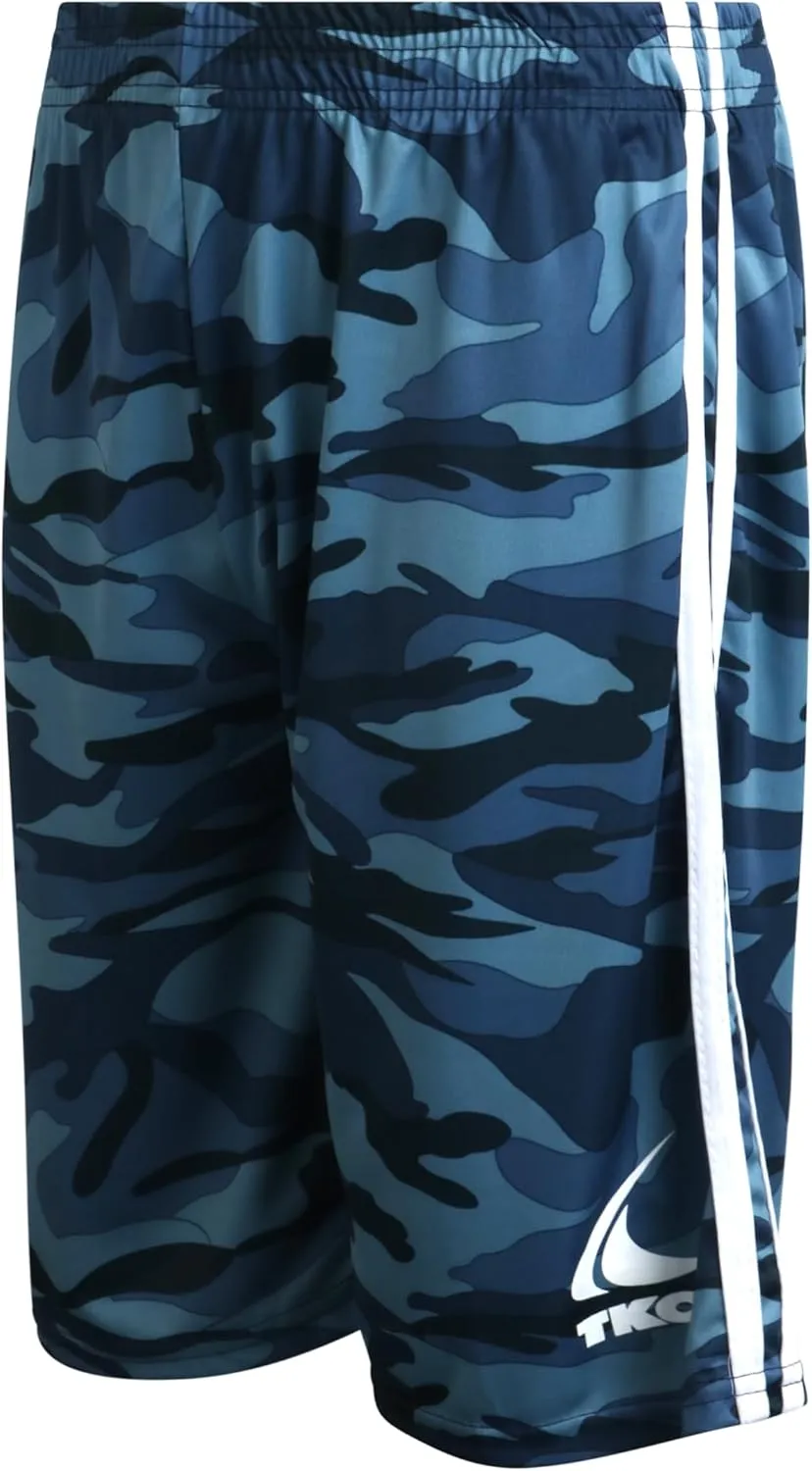 TKO Boys' 6-Pack Active Performance Mesh Basketball Shorts - Quick Dry Boys Athletic Shorts (8-16)
