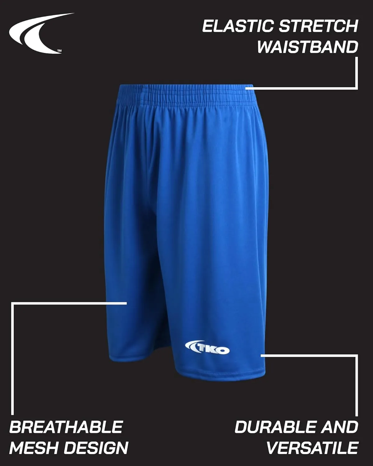 TKO Boys' 6-Pack Active Performance Mesh Basketball Shorts - Quick Dry Boys Athletic Shorts (8-16)