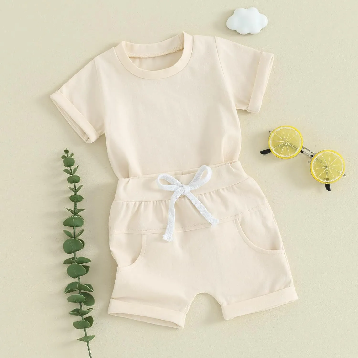 Toddler Baby Boy Summer Clothes Infant Boy T Shirt Shorts Outfits Contrast Color Cute Newborn Baby Boy Clothes