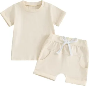 Toddler Baby Boy Summer Clothes Infant Boy T Shirt Shorts Outfits Contrast Color Cute Newborn Baby Boy Clothes