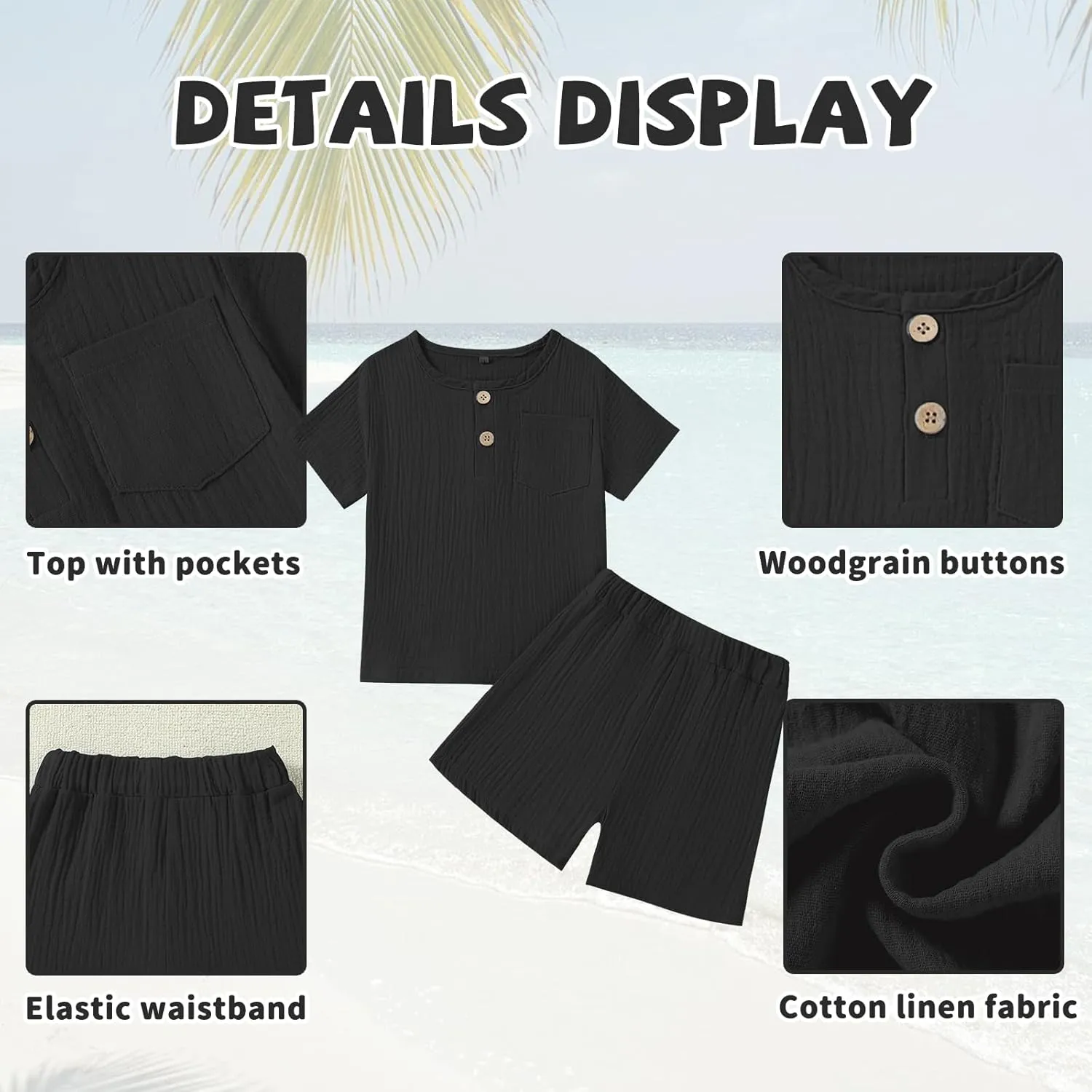 Toddler Baby Boys Outfit Cotton Linen Set Button Up Short Sleeve Shirts and Shorts Set Baby Boy Summer Clothes Outfit