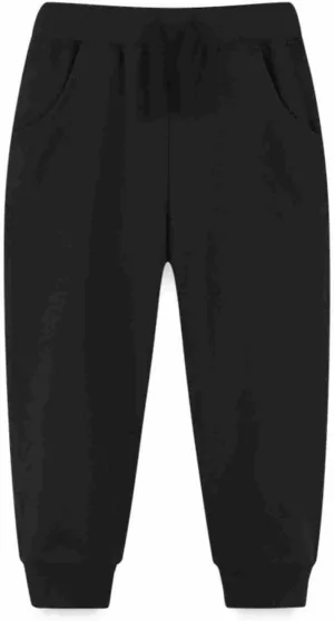 Toddler Baby Girl Boy Pants Black Solid Color 𝗖artoon Sweatpants Casual Lightweight Trousers Unisex Winter Clothes