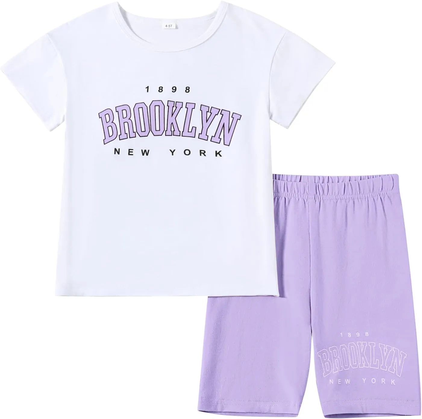 Toddler Baby Girl Clothes Summer Outfits kids Short Sleeve Graphic Tops Biker Shorts Set Little Girls Clothing