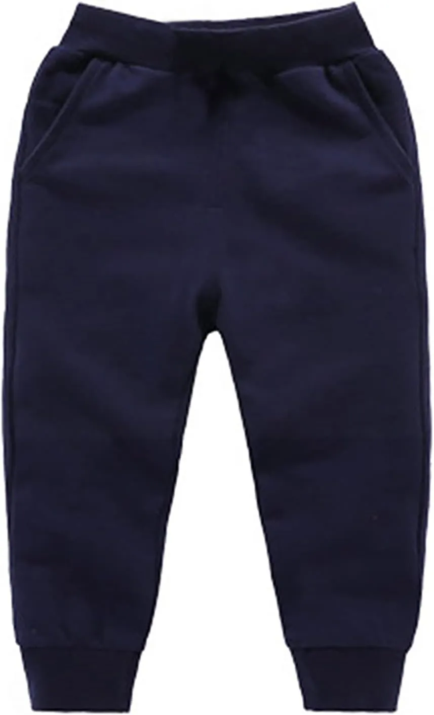 Toddler Baby Sweatpants Cotton Girls Boy's Pull on Jogger Kids Solid Elastic Waist Baggy Sport Pants