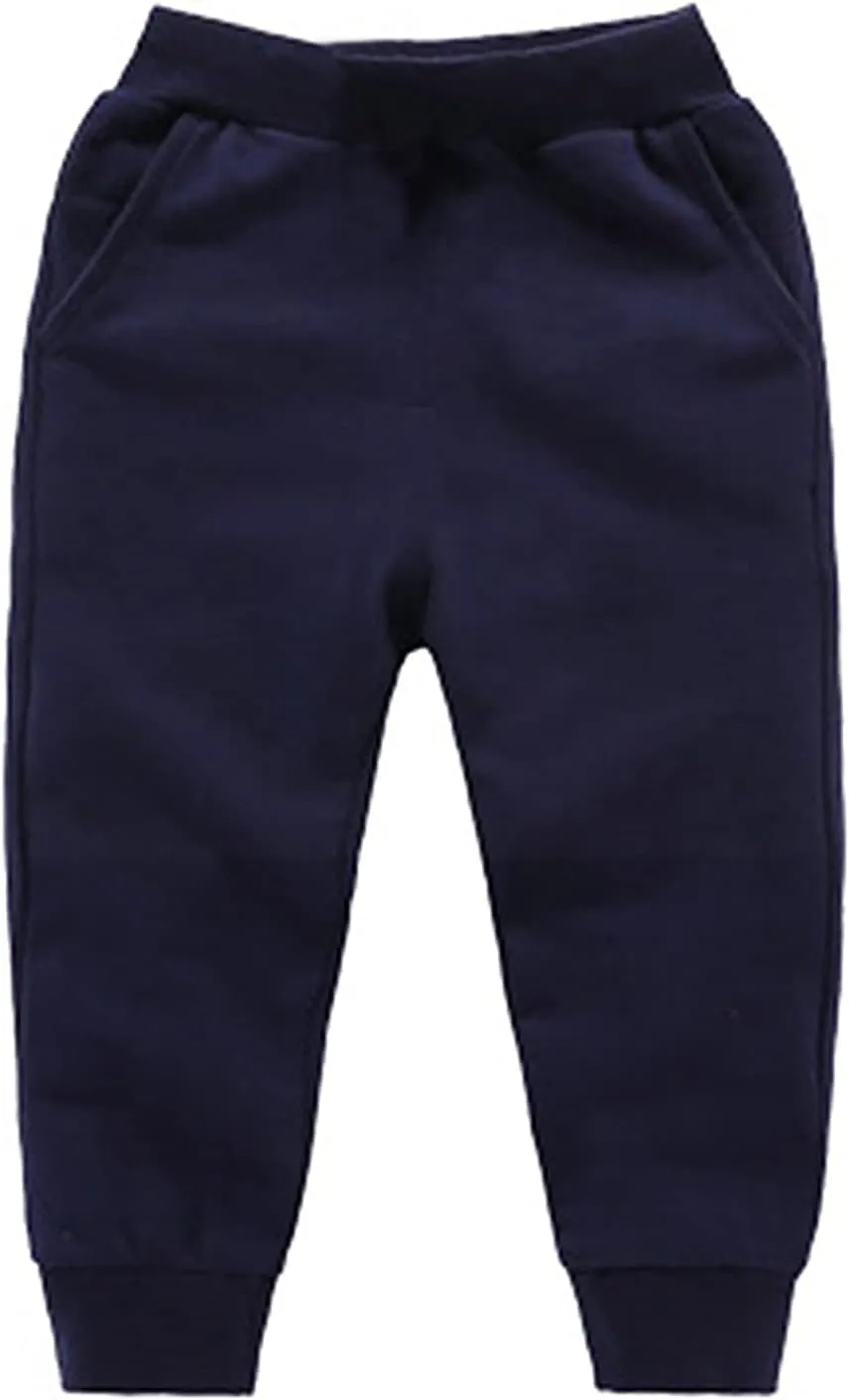 Toddler Baby Sweatpants Cotton Girls Boy's Pull on Jogger Kids Solid Elastic Waist Baggy Sport Pants