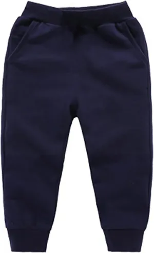 Toddler Baby Sweatpants Cotton Girls Boy's Pull on Jogger Kids Solid Elastic Waist Baggy Sport Pants