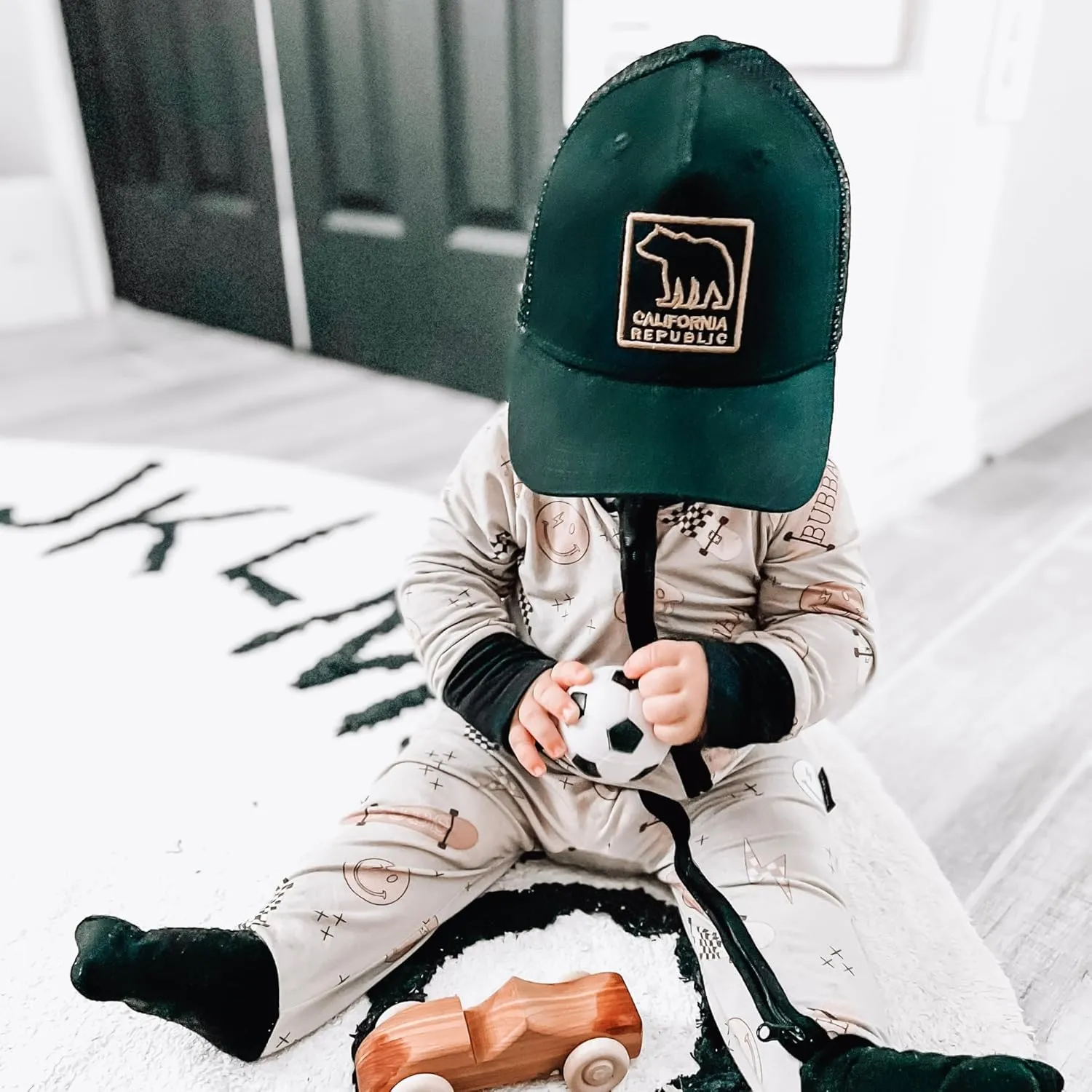 Toddler Baseball Hat - Infant Trucker Hats - Boy Outfit - Newborn Sun Hat - Baby Youth Snap Back Trucker Mesh Brim Gorros