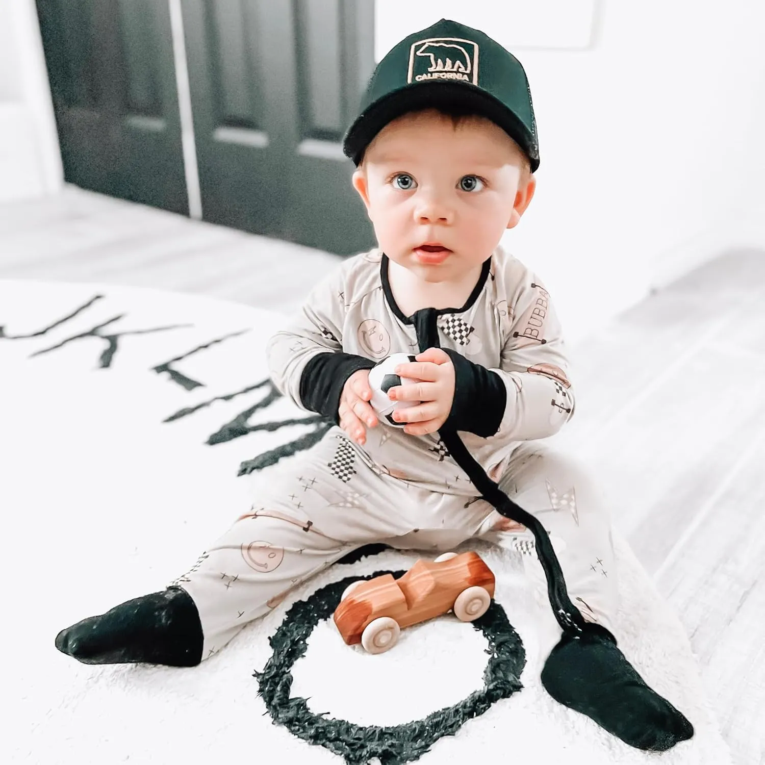 Toddler Baseball Hat - Infant Trucker Hats - Boy Outfit - Newborn Sun Hat - Baby Youth Snap Back Trucker Mesh Brim Gorros