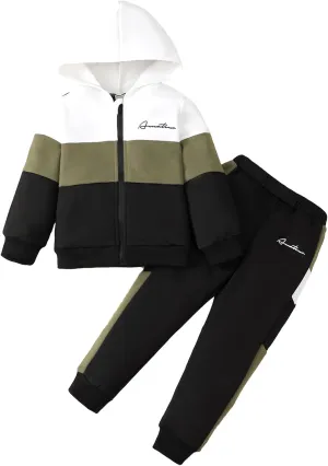 Toddler Boy Clothes Fall Winter Outfits Boy's Tracksuits Hoodie Sweatshirt Tops Sweatpants Zipper Coat Jacket