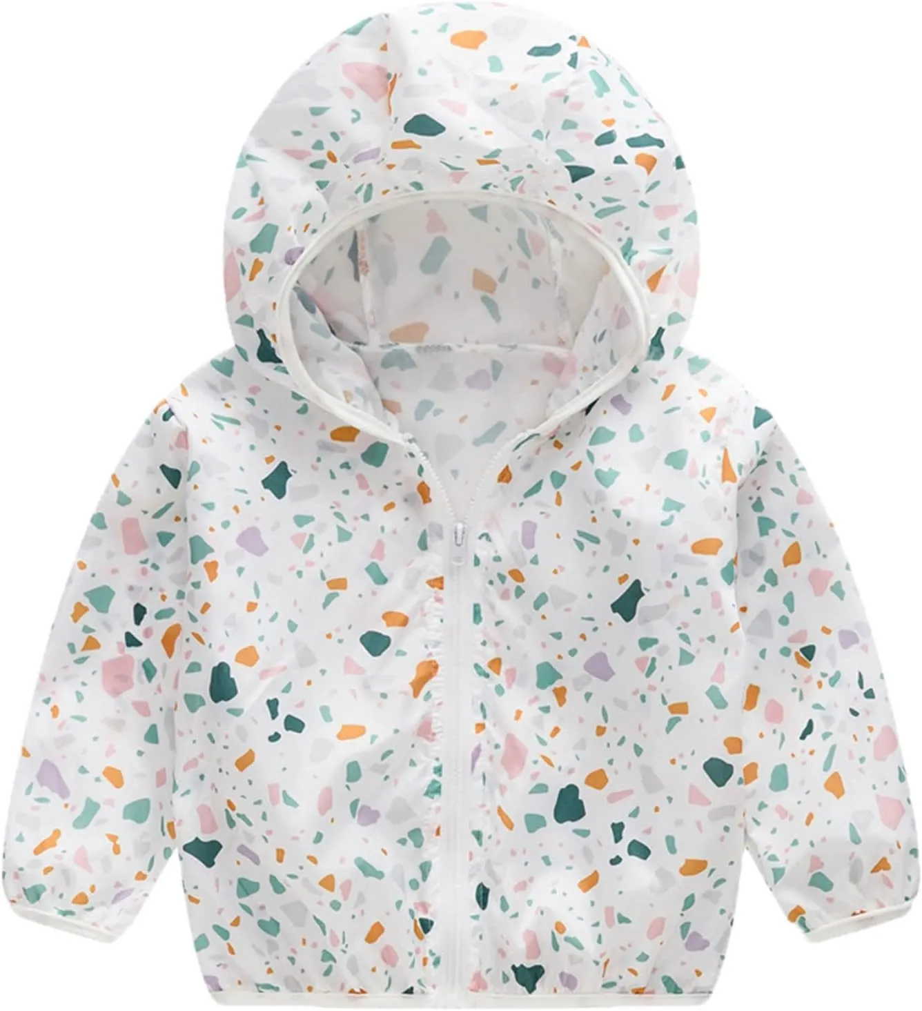 Toddler Boy Girl Jacket Summer Sun Pr𝗼tection Outwear Coat Unisex Hooded Trench Lightweight Windbreaker