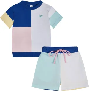 Toddler Boys Clothing Sets 100% Cotton Child Colorful T-Shirts and Shorts Pants Short Sleeve Kids Outfits 1-5T