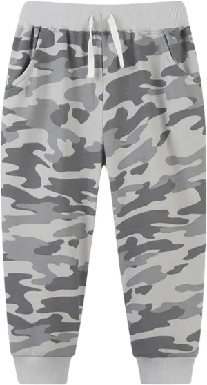 Toddler Boys Cotton Camouflage Sweatpants Kids Sports Athletic Jogger Pants Elastic Waist with Pockets