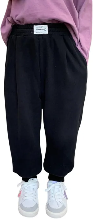 Toddler Boys Girls Fleece Pants Baby Pull-On Pants Winter Warm Sherp𝐚 Lined Sweatpants Jogger Kids Harem Pants
