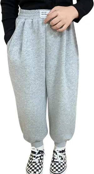 Toddler Boys Girls Fleece Pants Baby Pull-On Pants Winter Warm Sherp𝐚 Lined Sweatpants Jogger Kids Harem Pants