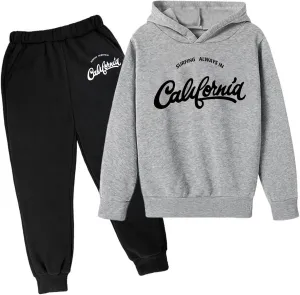 Toddler Boy's Sets Hooded Pullover And Jogger Sweatpants Suits Casual Letter Print Fall Winter Tracksuits Outfits