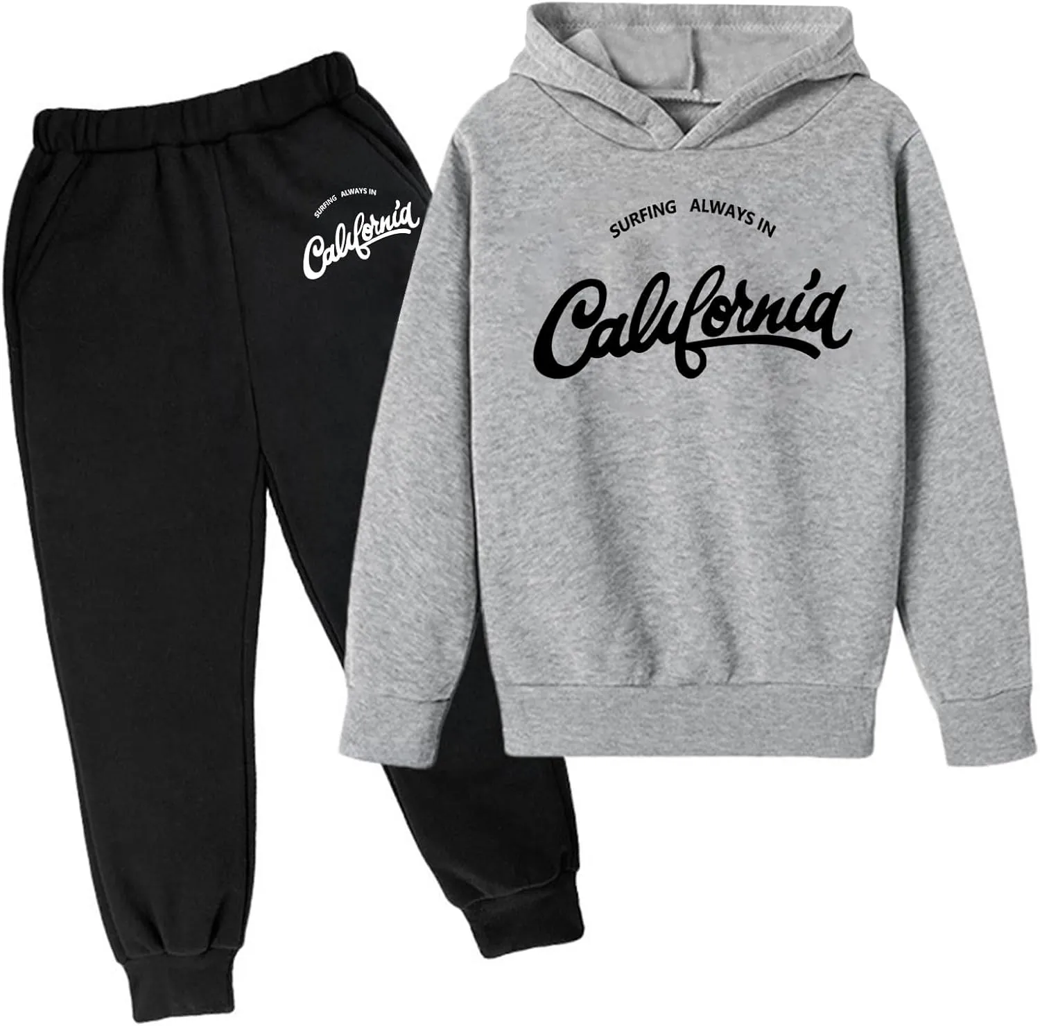 Toddler Boy's Sets Hooded Pullover And Jogger Sweatpants Suits Casual Letter Print Fall Winter Tracksuits Outfits