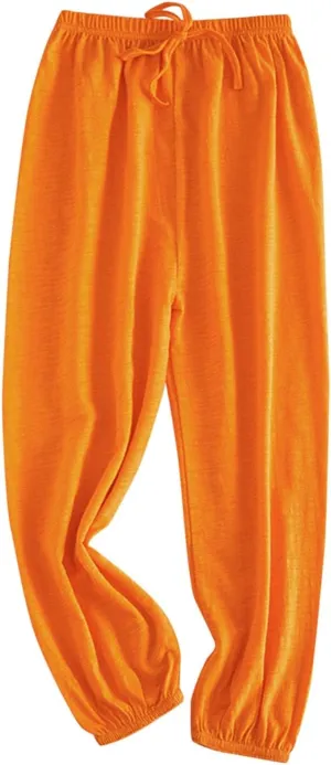 Toddler Girl Boy Soild Elastic Basic Sweatpants Casual Joggers Sports Dance Pants Loose Cotton Pants for Girls