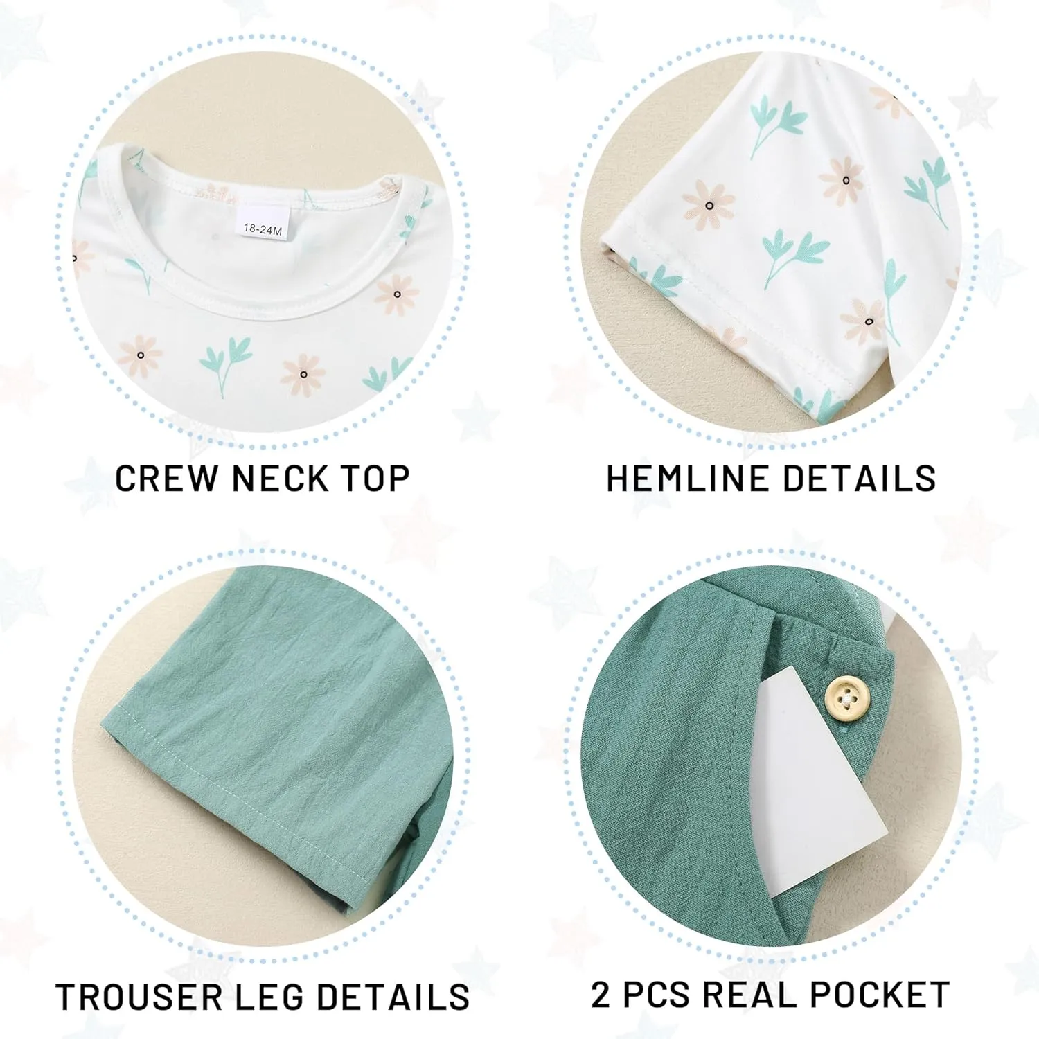 Toddler Girl Clothes 1-6T Girls Summer Outfits Floral T-Shirt Color Block Overall Shorts 2Pcs Cute Girls Clothing Set