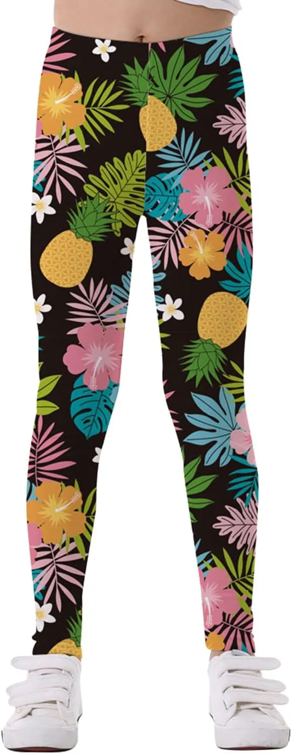 Toddler Girls Printed 3Ds Ptints Leggings Yoga Pants Cute Slim Fitted Stretch Pants Toddler Girls Baby