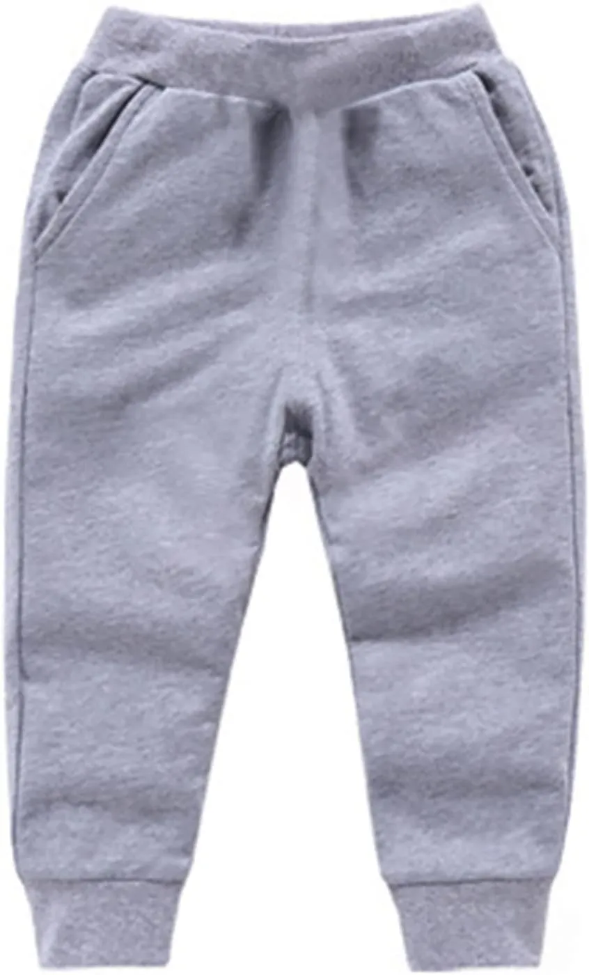 Toddler Sweatpants for Girls Boys Joggers Solid Cotton Pull On Jogger Pants Kids Elastic Waist Loose Fit Harem Pants