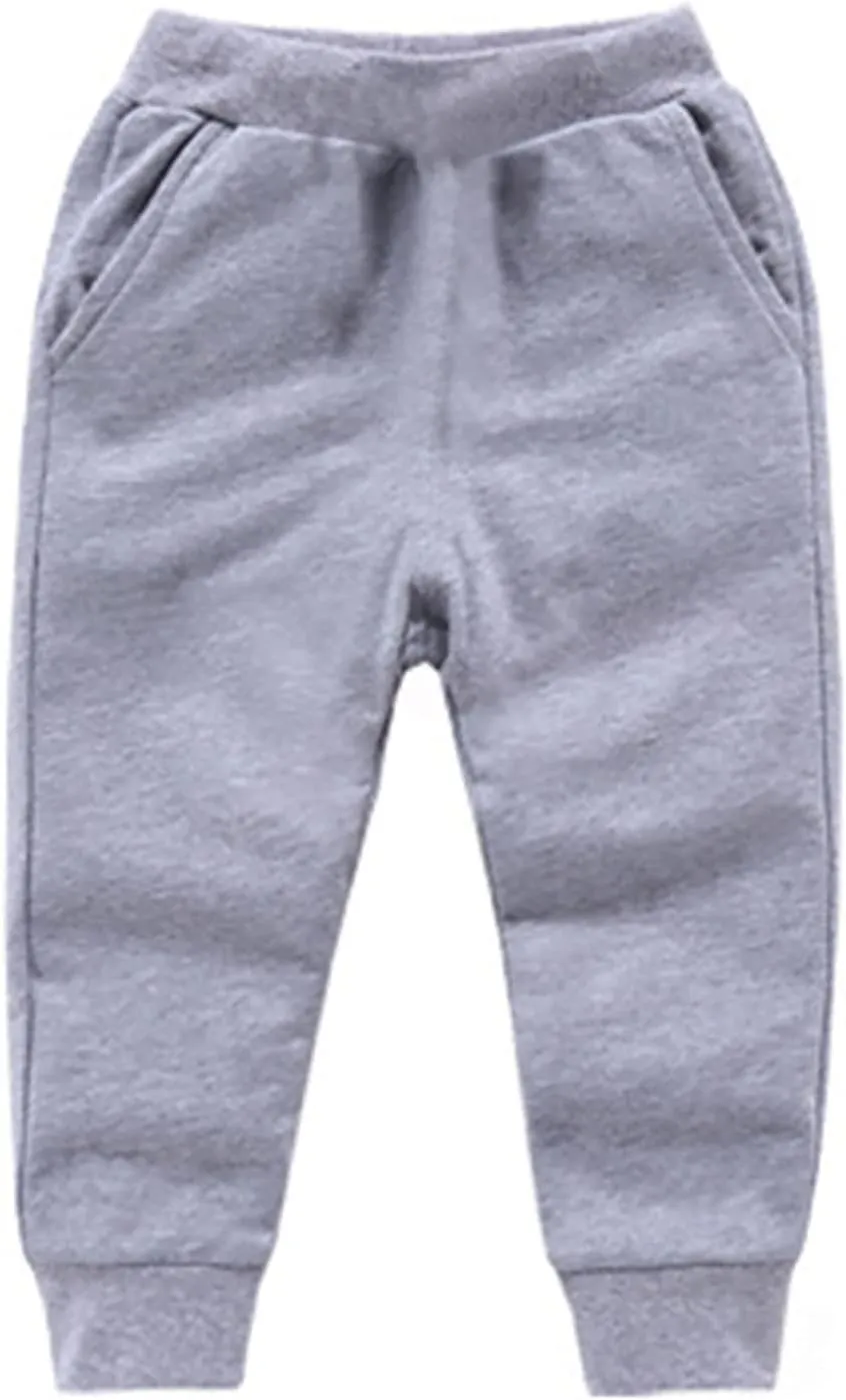 Toddler Sweatpants for Girls Boys Joggers Solid Cotton Pull On Jogger Pants Kids Elastic Waist Loose Fit Harem Pants