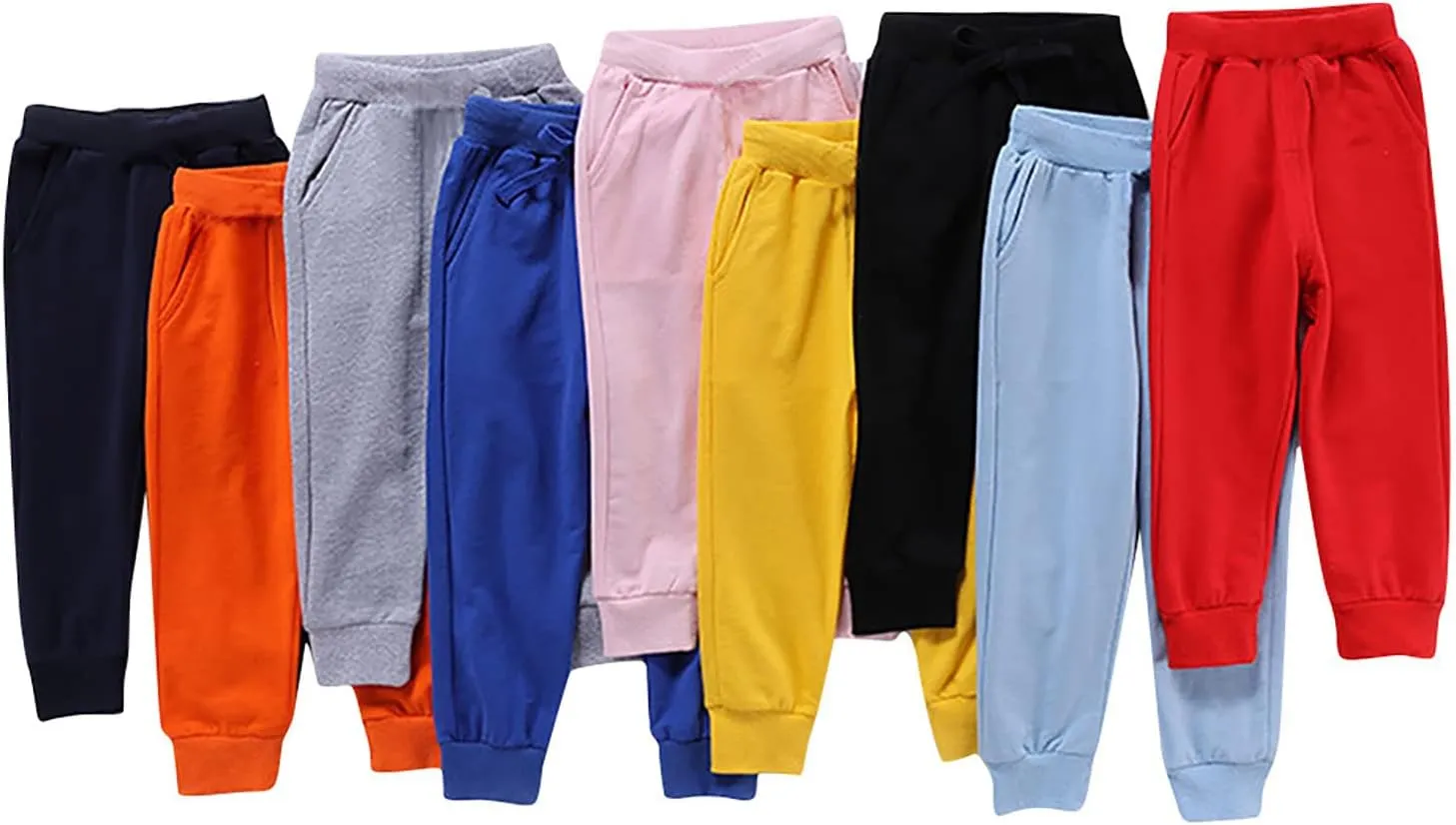 Toddler Sweatpants for Girls Boys Joggers Solid Cotton Pull On Jogger Pants Kids Elastic Waist Loose Fit Harem Pants