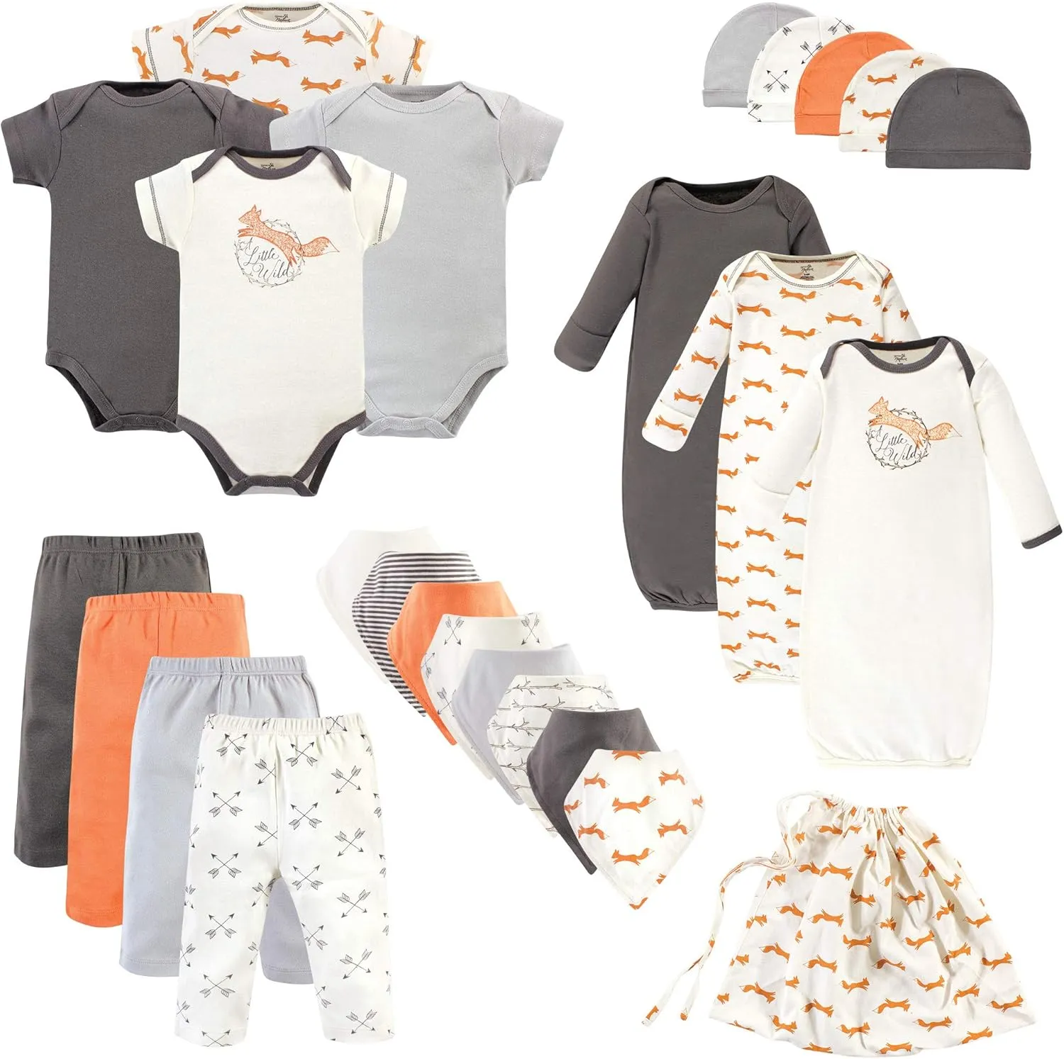 Touched by Nature Unisex Baby Organic Cotton Layette Set and Giftset