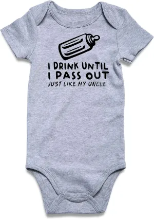 UNIFACO Unisex Baby Funny Saying Outfit Short and Long Sleeve Bodysuits Romper 0-18M