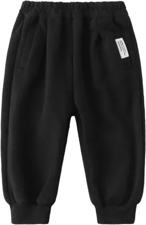 Unisex Baby Fleece Sweatpants Cotton Elastic Waist Fall Winter Toddler Boys Girls Jogger Pants Solid Color