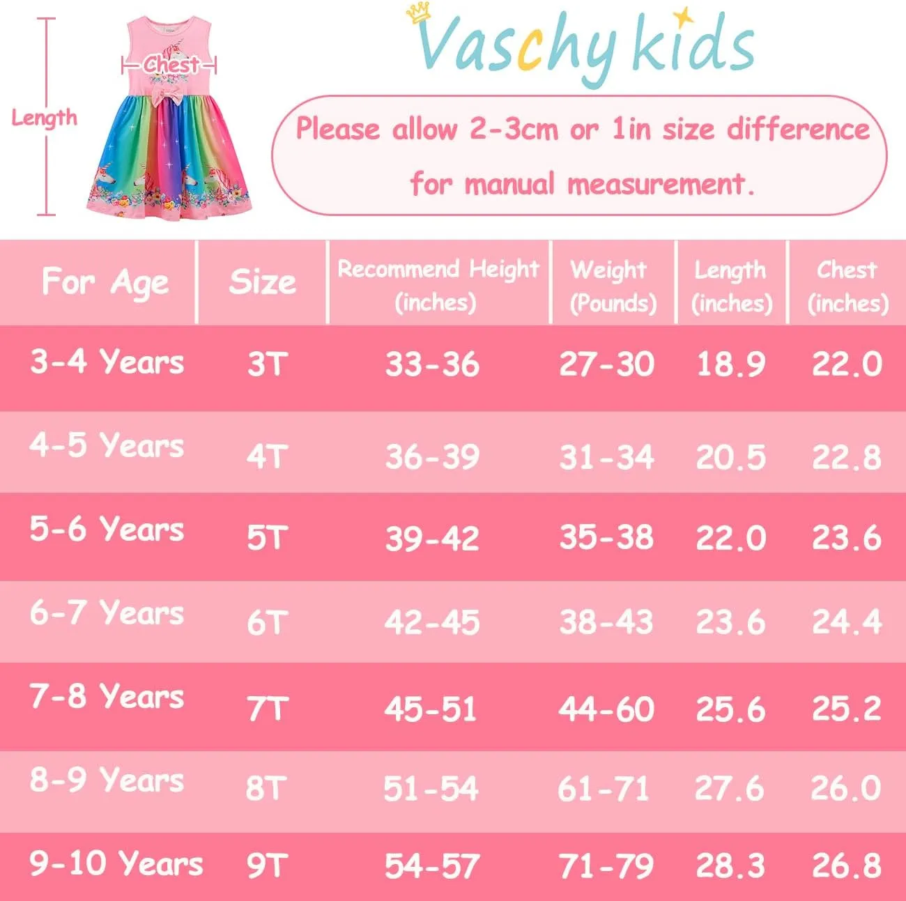 VASCHY Dress for Girls,Cute Girls Ruffle Sleeve Princess Party Outfit Clothes,Toddler/Little/Big Kid Girls Clothing