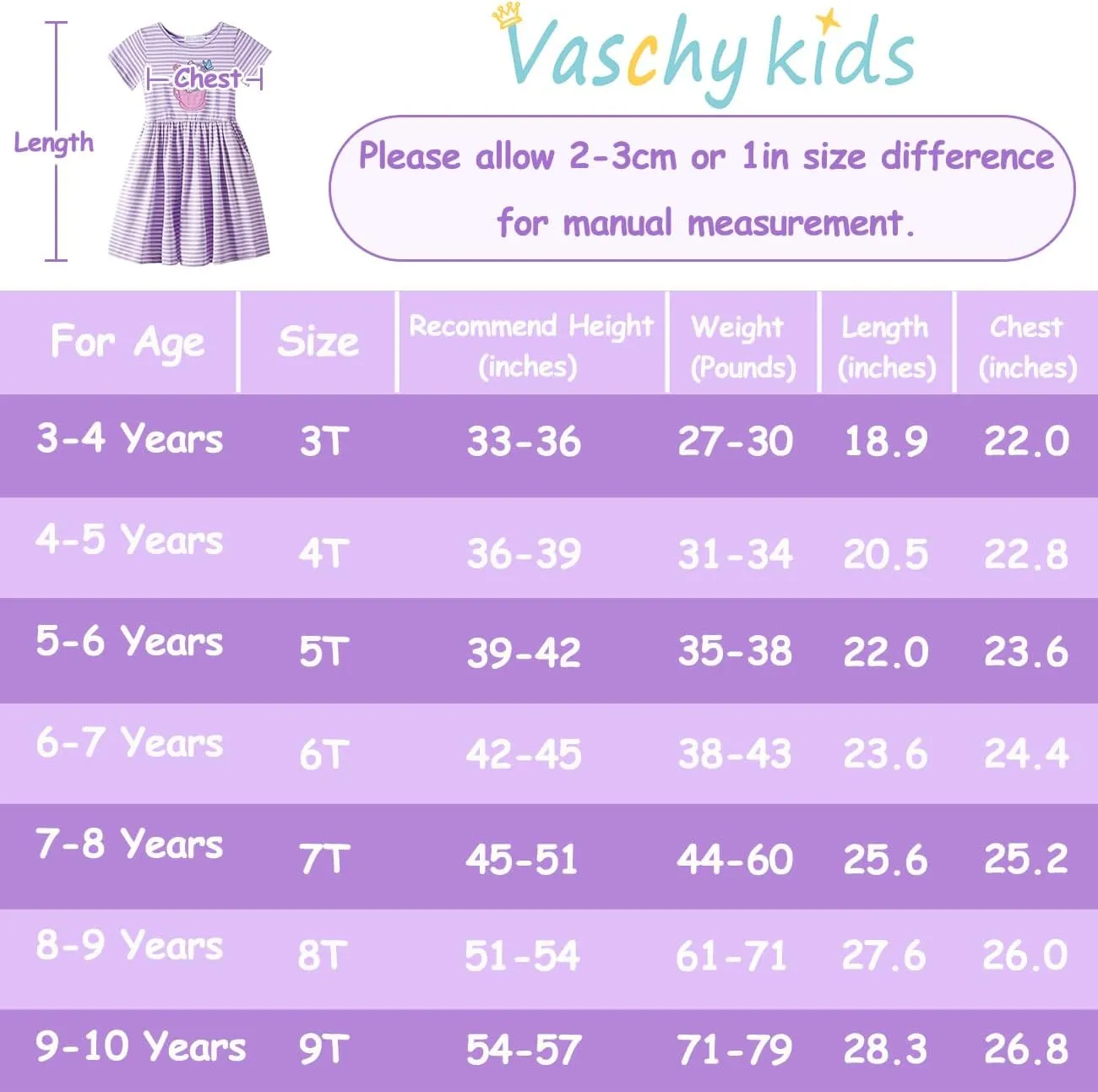 VASCHY Dress for Girls,Cute Girls Ruffle Sleeve Princess Party Outfit Clothes,Toddler/Little/Big Kid Girls Clothing